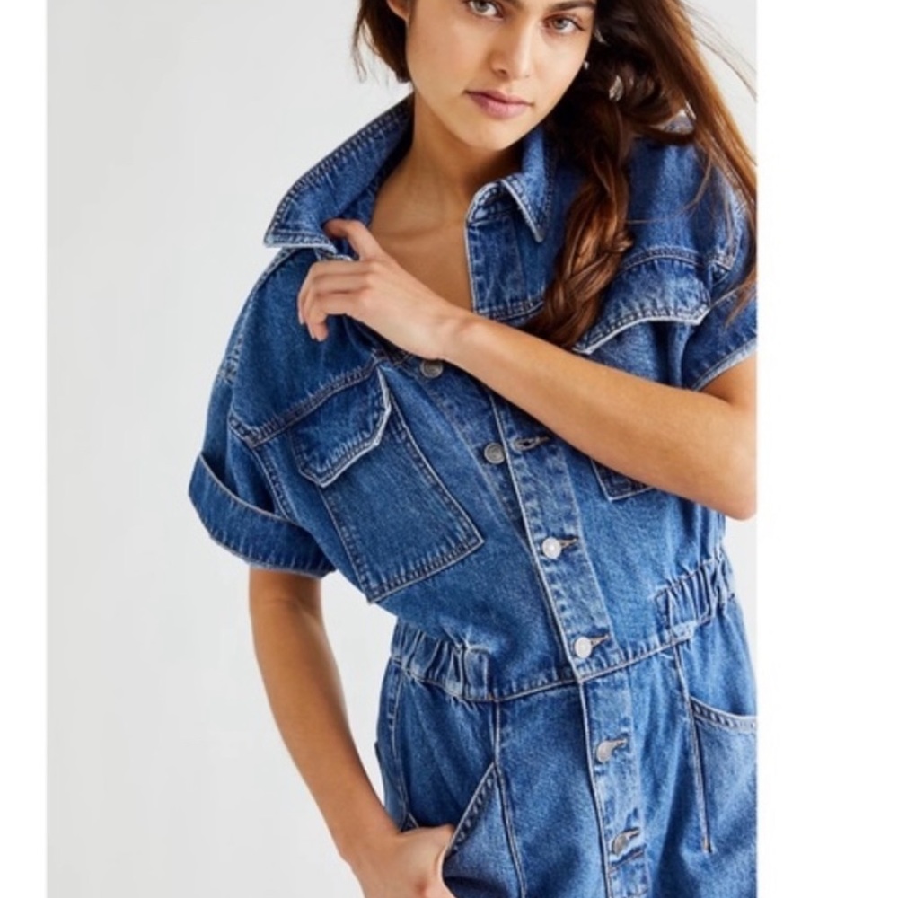 Free People No Bad Days Marci Embroidered Coveralls - Picture 2 of 15